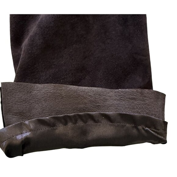 INC Leather Suede Brown Womens Lined Pants Chic Design Quiet Luxury Size 10 - Picture 6 of 8